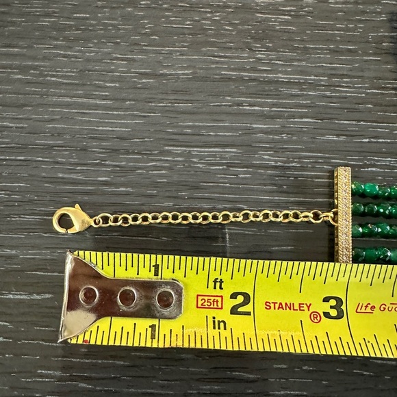 Unique Lotus Rose and Green Quartz Designer Choker from India - Picture 8 of 8